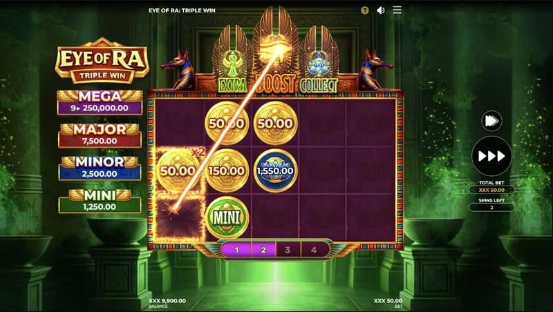 Eye of Ra Triple Win - grote uitbetaling na het verzamelen van schatkisten